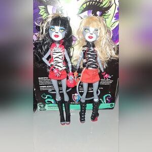 Monster High Dolls with Red and Black Outfits